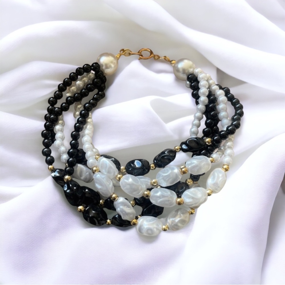 Vintage multi strand twisted pearl bracelet
